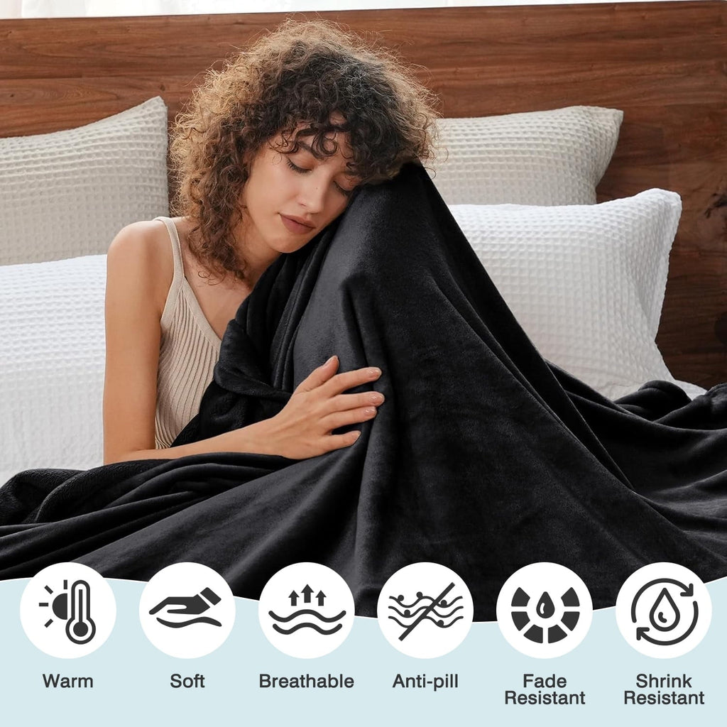 Reversible Sherpa Throw Size Blanket, Luxury Plush Cozy Fuzzy Fleece Blanket, Super Soft Warm Big Lightweight Throw Blanket All Seasons... - Luxury Knitted Decorative Throw Blanket with Fringes Detail