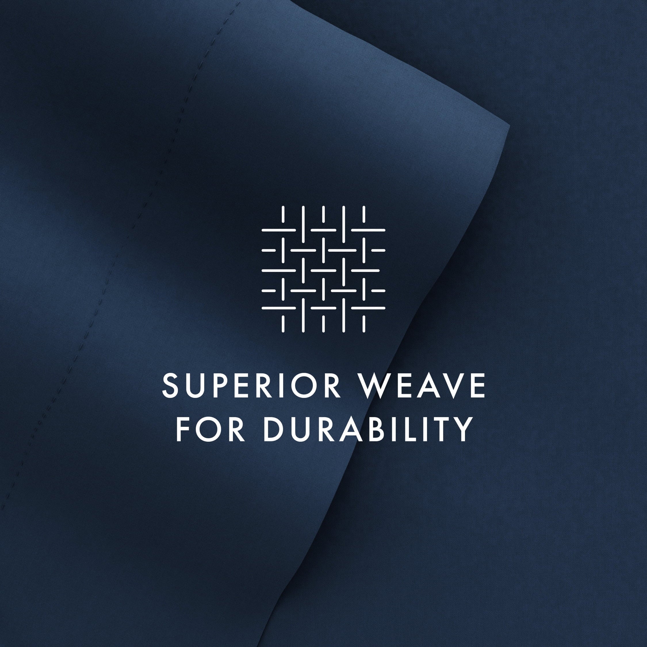 Premium Egyptian Cotton 4 Piece Solid Microfiber Bed Sheet Set, Navy, Queen - Breathable Egyptian Cotton Flat & Fitted Sheets Detail