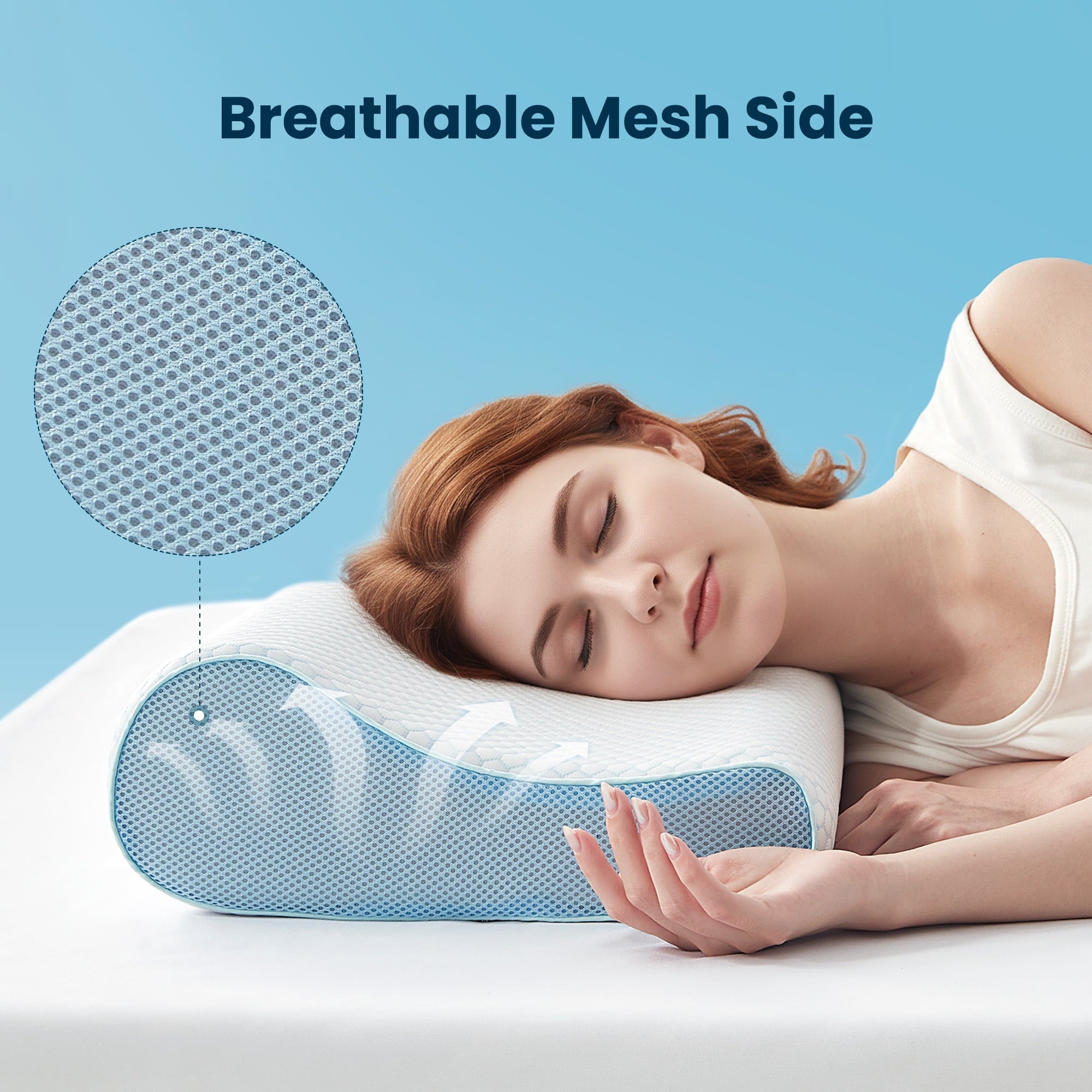 Ergonomic Memory Foam Standard Cooling Memory Foam Pillow, Ergonomic Adjustable Orthopedic Contour Bed Pillows Neck Support for Side Back S... - Hotel Quality Plush Sleeping Pillows Detail
