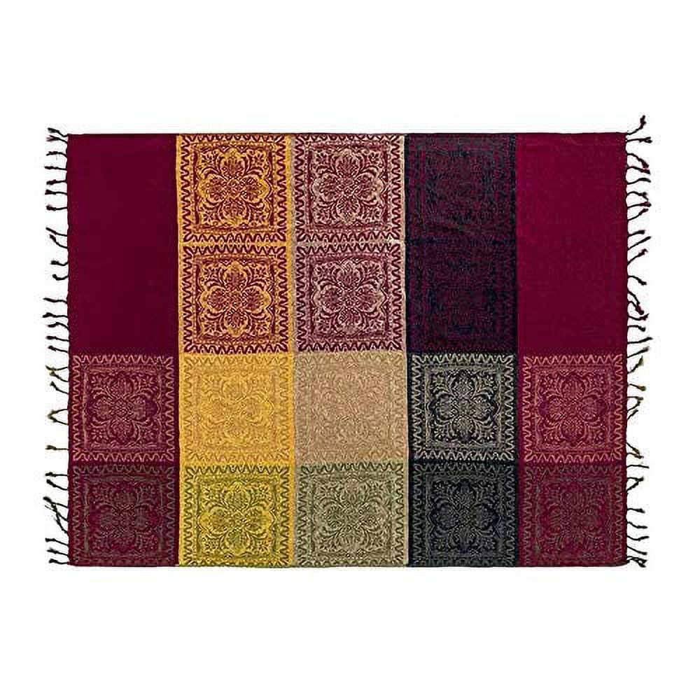 Reversible Sherpa 75x60 Inch Machine Wash Boho Tribal Throws Blankets Colorful Bohemian Hippie Chenille Throw Covers Couch Furniture So... - Cozy Fleece Throw Blanket for Couch & Bed Detail