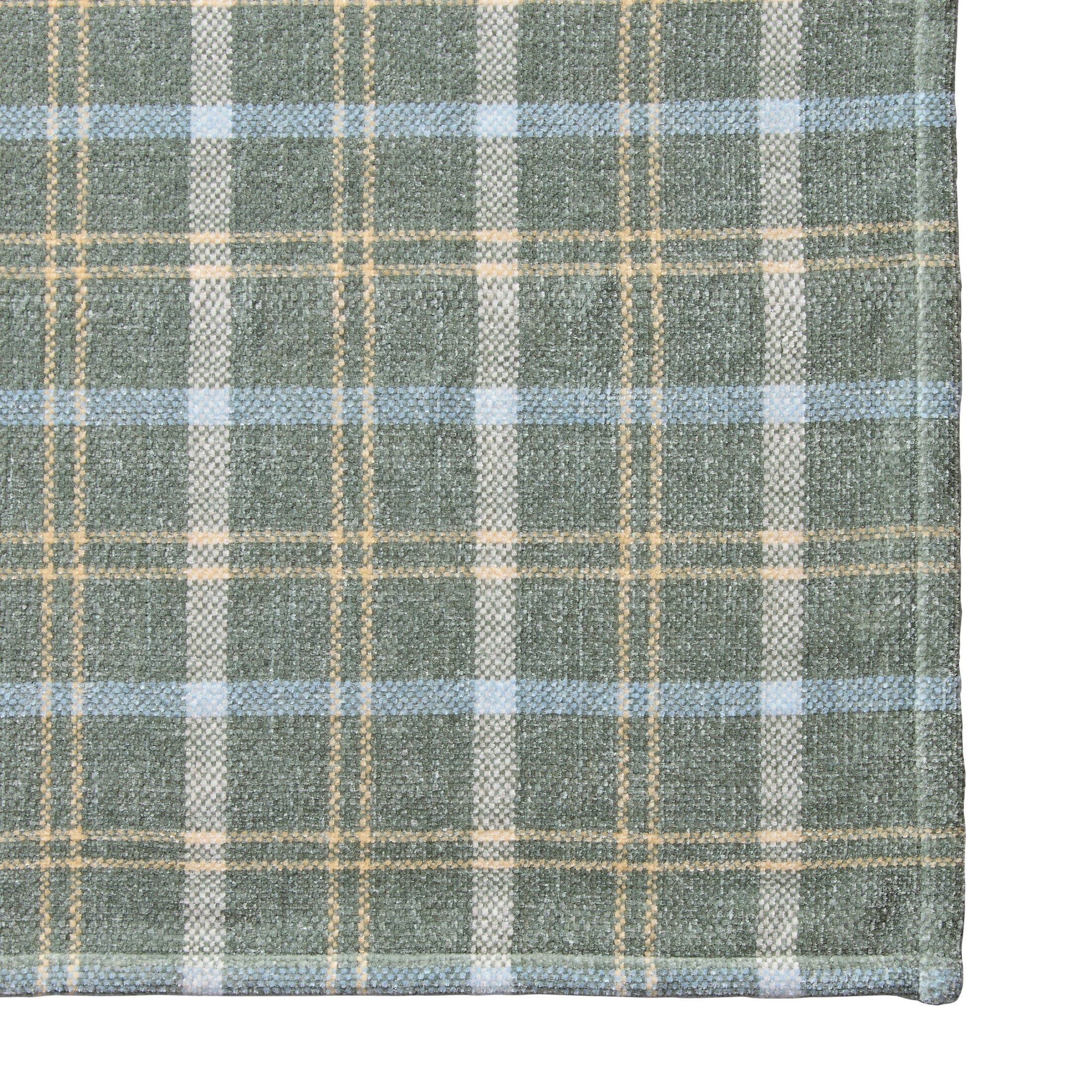Decorative Knitted Woven Chenille Plaid Throw Blanket, Green River , 50x72 Inches - Cozy Fleece Throw Blanket for Couch & Bed Detail