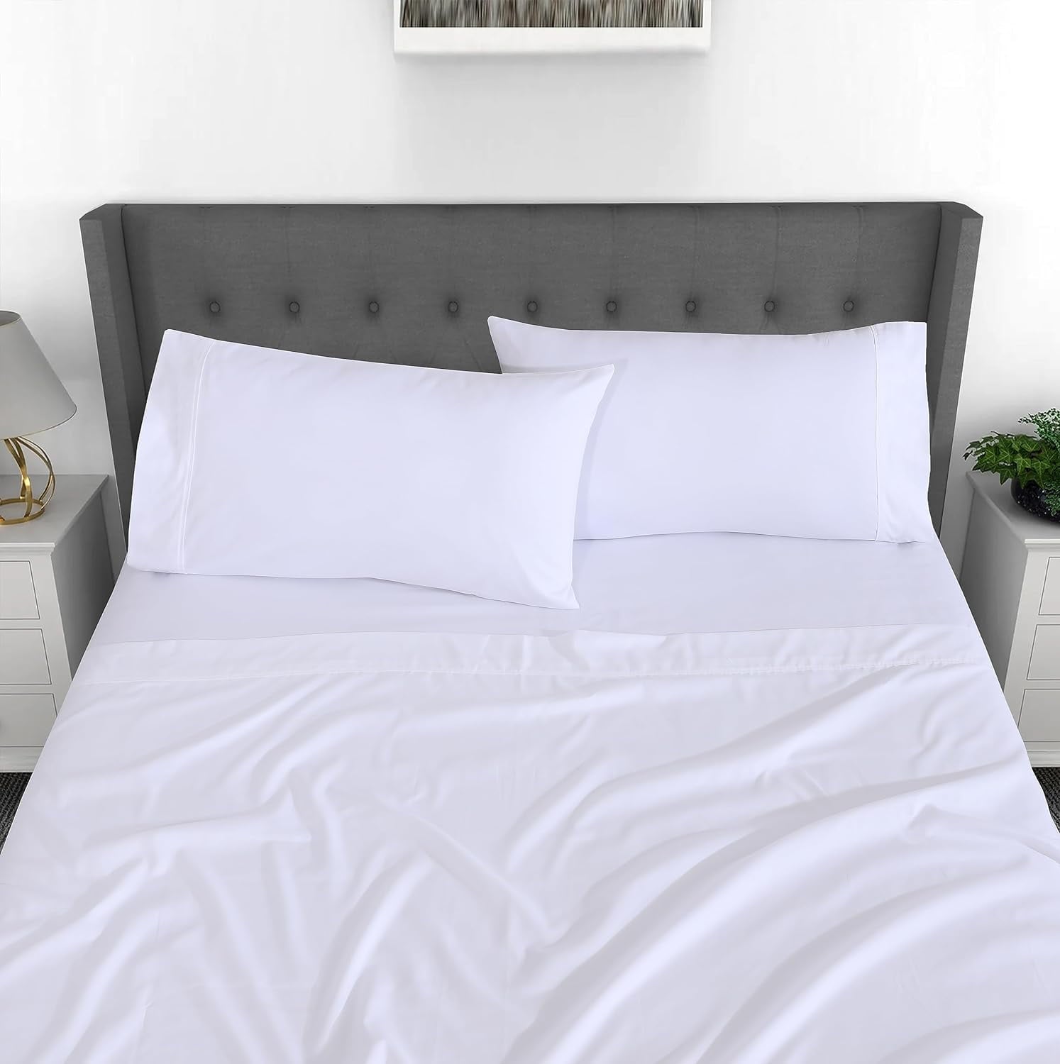 Breathable Luxury Set - Luxurious Silky Soft Microfiber Bedding - Cozy & Comfy - 15 inch Deep Pocket (Fits up to 17") Hotel Bed - 4 Pcs... - Luxury Bed Sheet Set with Deep Pockets Detail