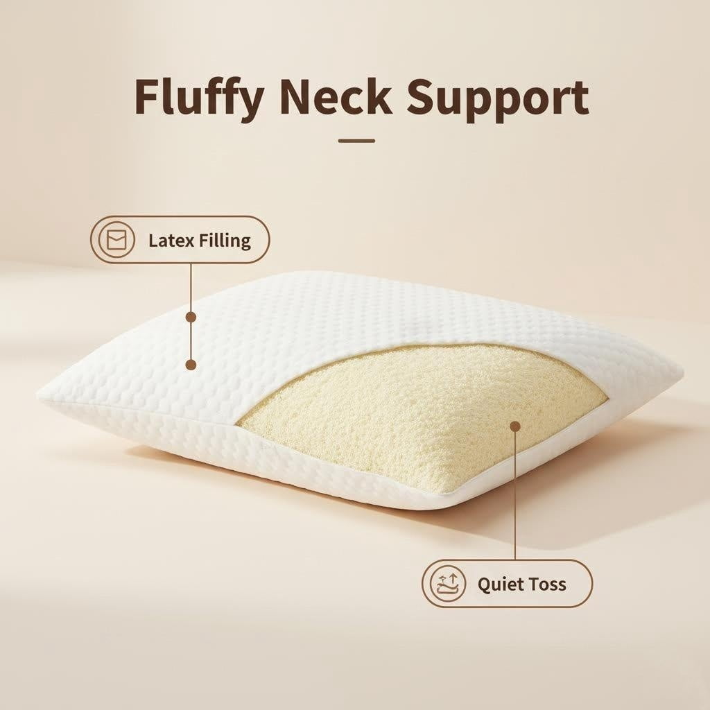Ergonomic Memory Foam Queen Size Latex Pillow (2 Pack) Shredded Natural Latex Cooling Bed Pillows for Side & Back Sleepers, Medium Firm Sup... - Ergonomic Memory Foam Pillow for Neck Pain Support Detail