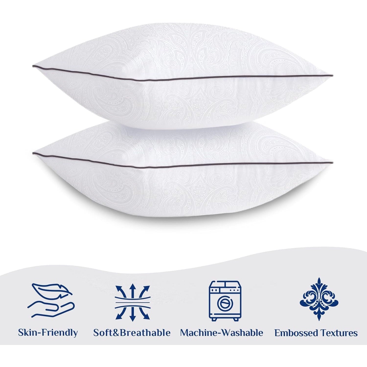 Fluffy Shredded for Sleeping, Soft and Supportive Throw for Couch, Bed and Sofa, Down Alternative Pillow, 26x26 Inches - Hotel Quality Plush Sleeping Pillows Detail