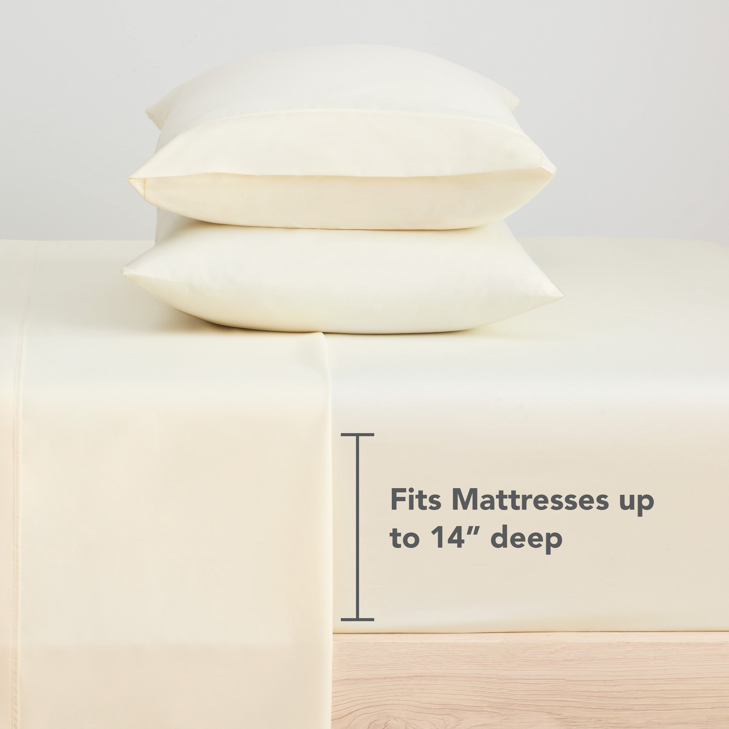 Wrinkle-Resistant Brushed Microfiber Fitted Sheets - Bedding Essentials - Full - (6 Pack) Ivory - Breathable Egyptian Cotton Flat & Fitted Sheets Detail