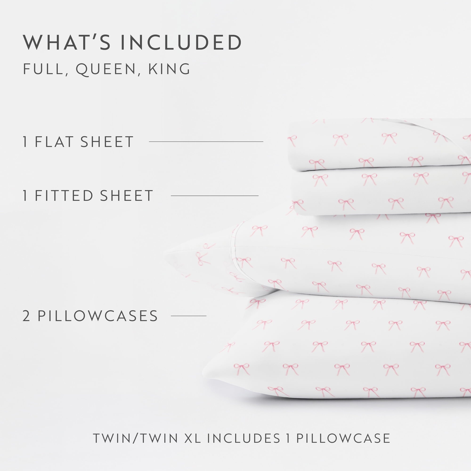 Wrinkle-Resistant 3 Piece Ditsy Pattern Microfiber Bed Sheets, Pink Bows, Twin-XL - Cooling Hotel Quality Bedding Sheets and Pillowcases Detail