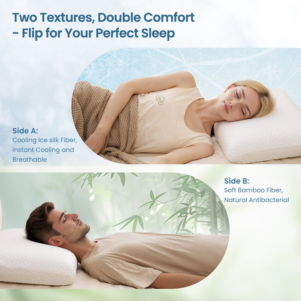 Orthopedic Support Gel Memory Foam Pillow for Bed, Adjustable Height Bed Pillow with 0.8" Removable Insert, Ergonomic Neck Support for S... - Ergonomic Memory Foam Pillow for Neck Pain Support Detail