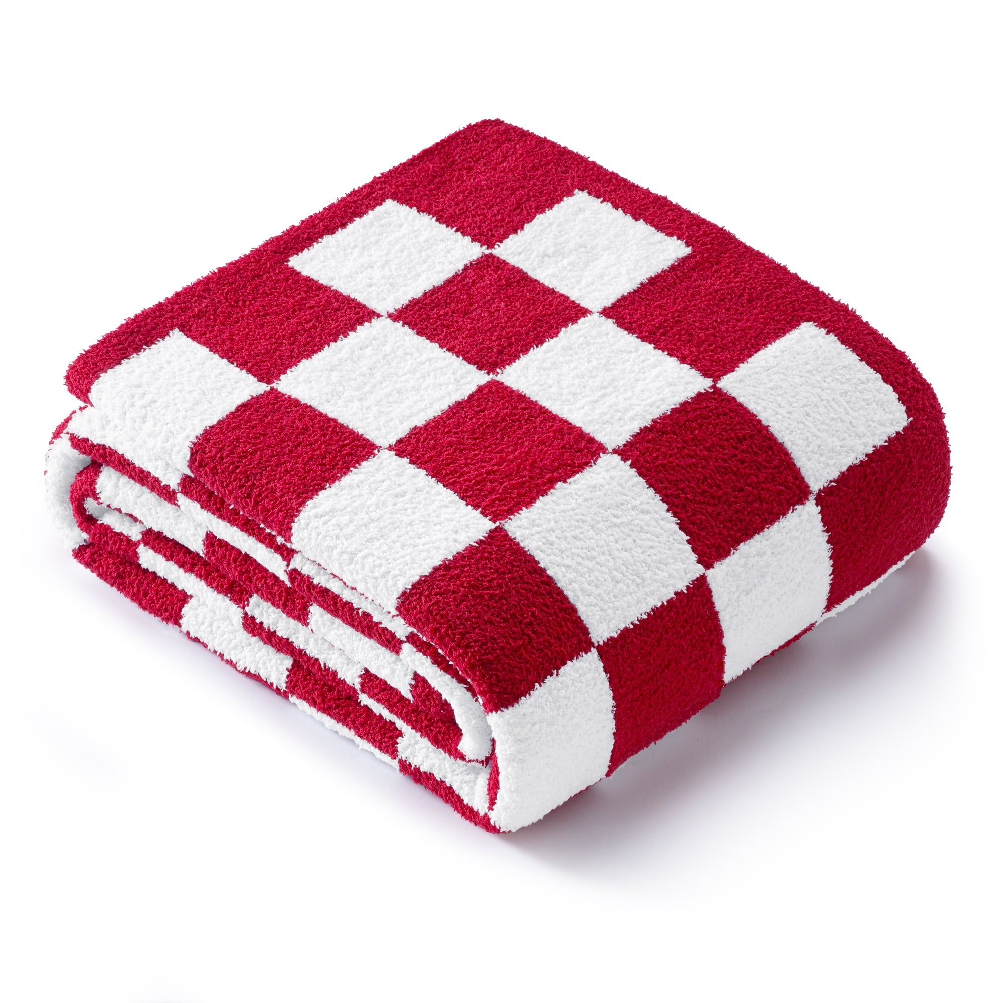 Super Soft Flannel Checkered Knit Throw Blanket, Ultra Soft Cozy Fluffy Checkerboard Blankets, Lightweight Fuzzy Plush Throw for Couch a... - Lightweight Plush Warm Blanket for All Seasons Detail