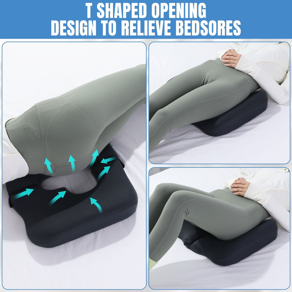 Decorative Plump Memory Foam Bed Sore Cushions for Butt, Bedsore Pressure Relief Pillow for Sleeping and Sitting,Cushion for Bed Sores... - Decorative Throw Pillow Cushion for Sofa & Bed Detail