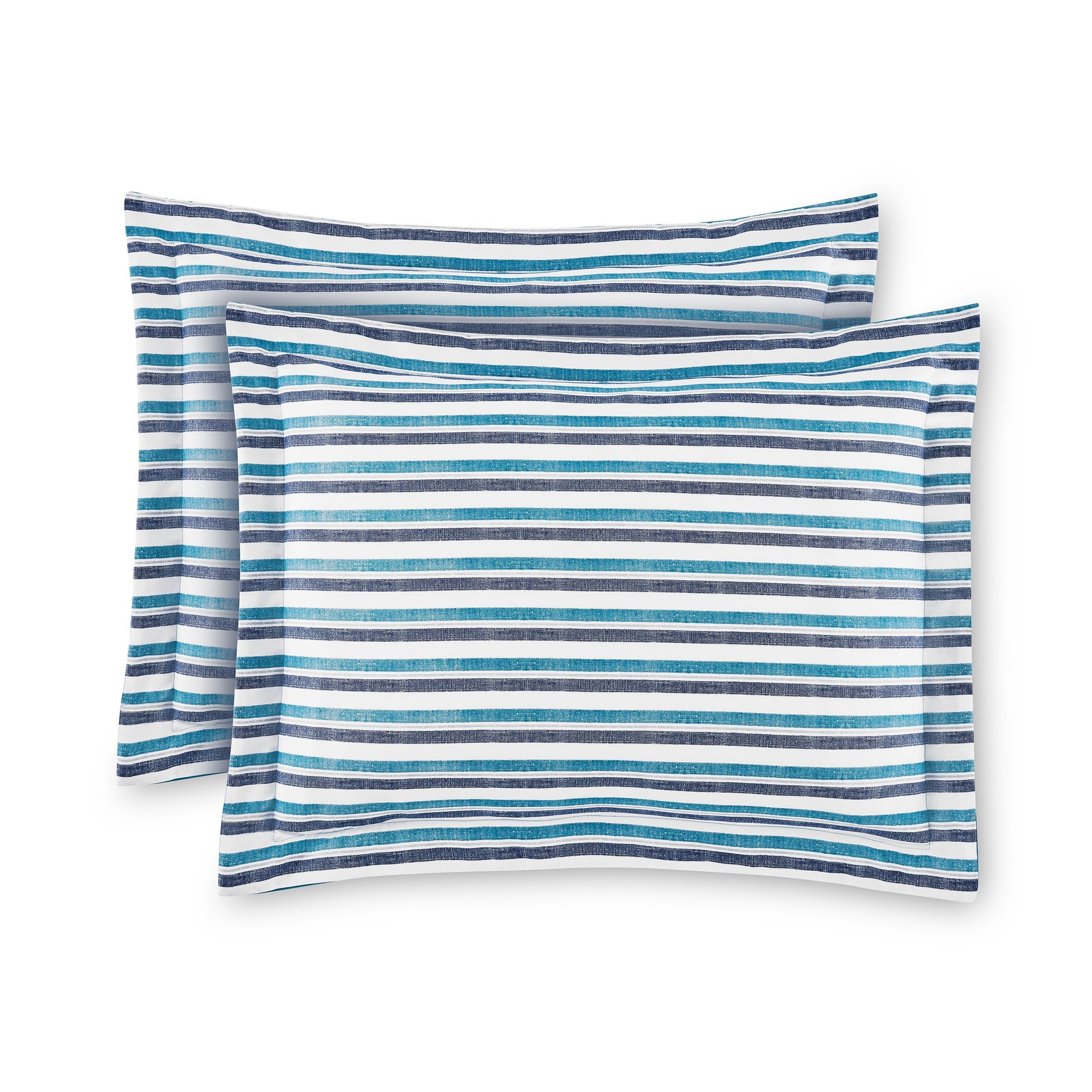 All-Season All in One Reversible Comforter and Sheet Set- 7 Piece, Queen, Blue Pinstripe - Cloud-Like Soft Lightweight Bed Comforter Detail