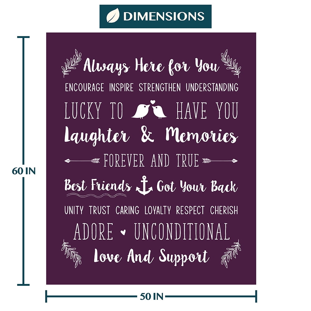 Cozy Fleece Best Friend Blanket, Friendship Gifts for Women Birthday Soul Sister Long Distance Bestie, Soft Cozy Fleece Throw Bla... - Cozy Fleece Throw Blanket for Couch & Bed Detail