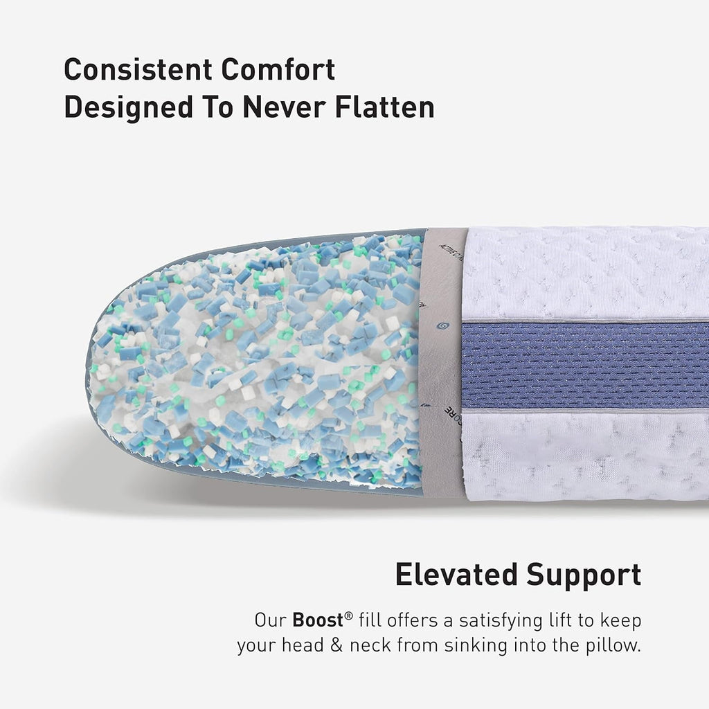Ergonomic Memory Foam Performance Pillow – 2.0 - Moisture Wicking Bed Pillow for All Sleep Positions - Medium Firmness Bed Pillow -... - Ergonomic Memory Foam Pillow for Neck Pain Support Detail