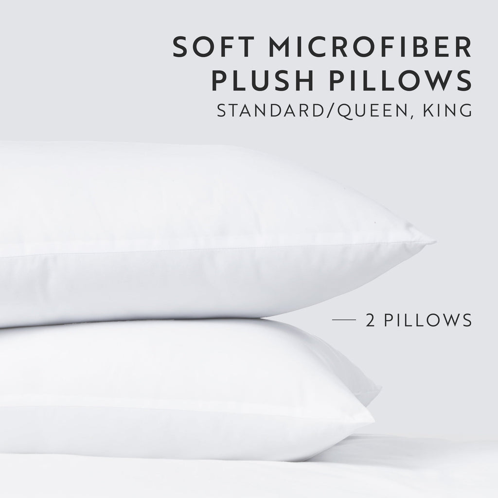 Decorative Plump Plush Bed Pillows 2-Pack For All Sleep Styles - Back, Side and Stomach Sleepers - in King Size - Orthopedic Shredded Foam Bed Pillow Set Detail