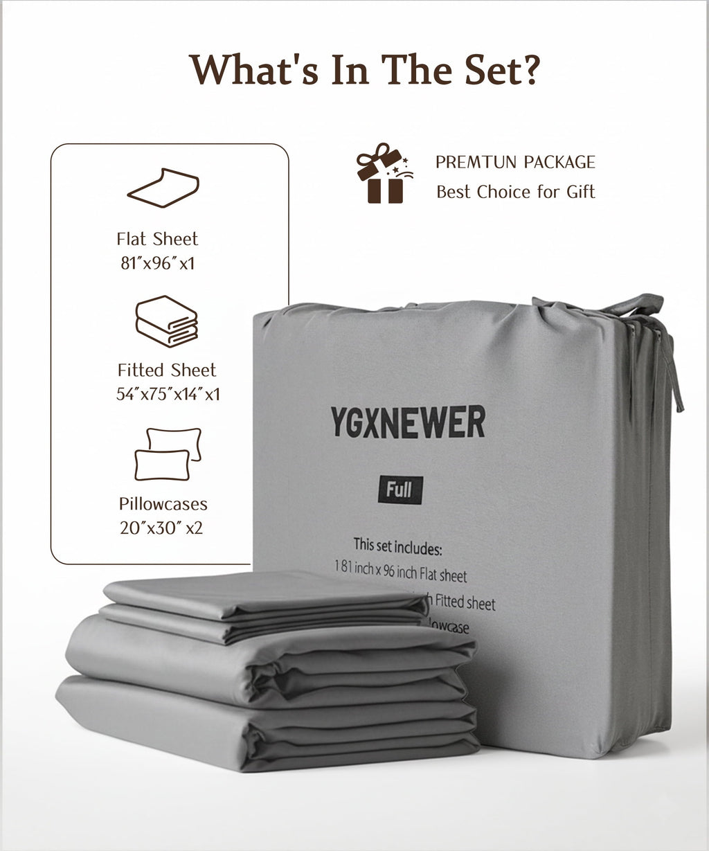 Breathable Luxury Full Size 4 Piece Sheet Set, Comfy Breathable Cooling Bed Sheets Set, Hotel Luxury Bedding, Deep Pockets, Ultra-Soft,... - Luxury Bed Sheet Set with Deep Pockets Detail
