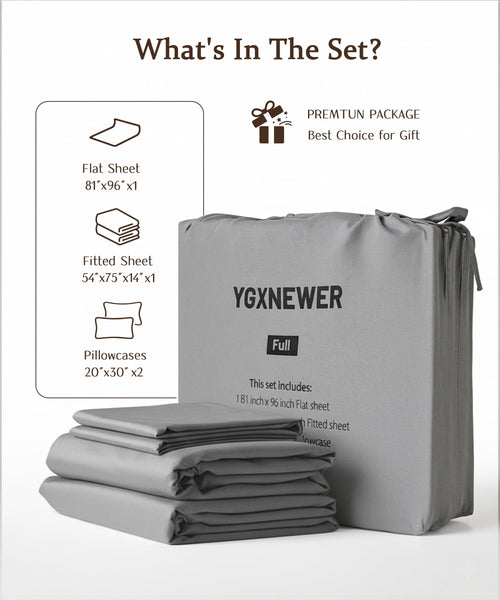 Breathable Luxury Full Size 4 Piece Sheet Set, Comfy Breathable Cooling Bed Sheets Set, Hotel Luxury Bedding, Deep Pockets, Ultra-Soft,... - Luxury Bed Sheet Set with Deep Pockets Detail