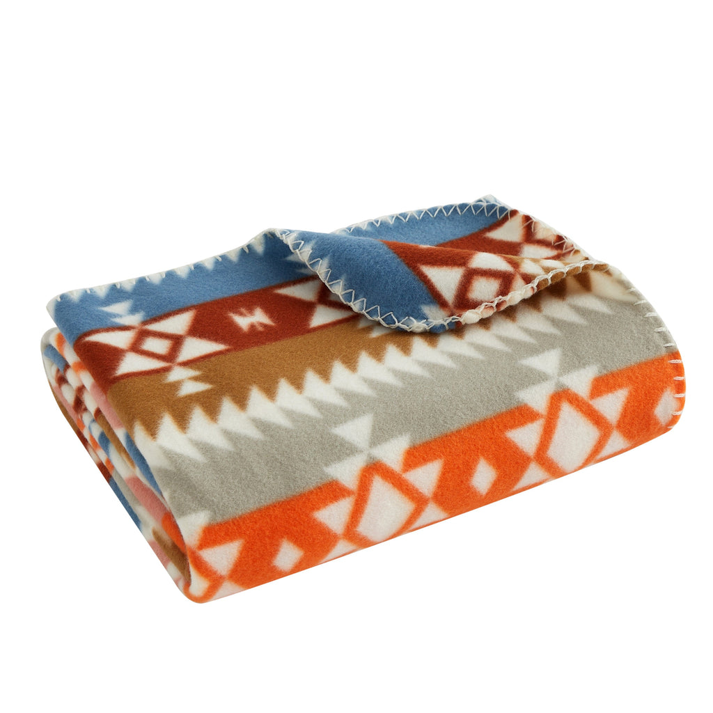 Lightweight Warm Stripe Fleece Throw - Luxury Knitted Decorative Throw Blanket with Fringes Detail