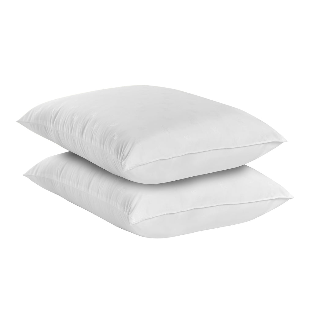 Ergonomic Memory Foam Cotton Fresh Bed Pillow, S/Q, White- 2 Pack Antimicrobial Allergy Defense Fabric - Decorative Throw Pillow Cushion for Sofa & Bed Detail
