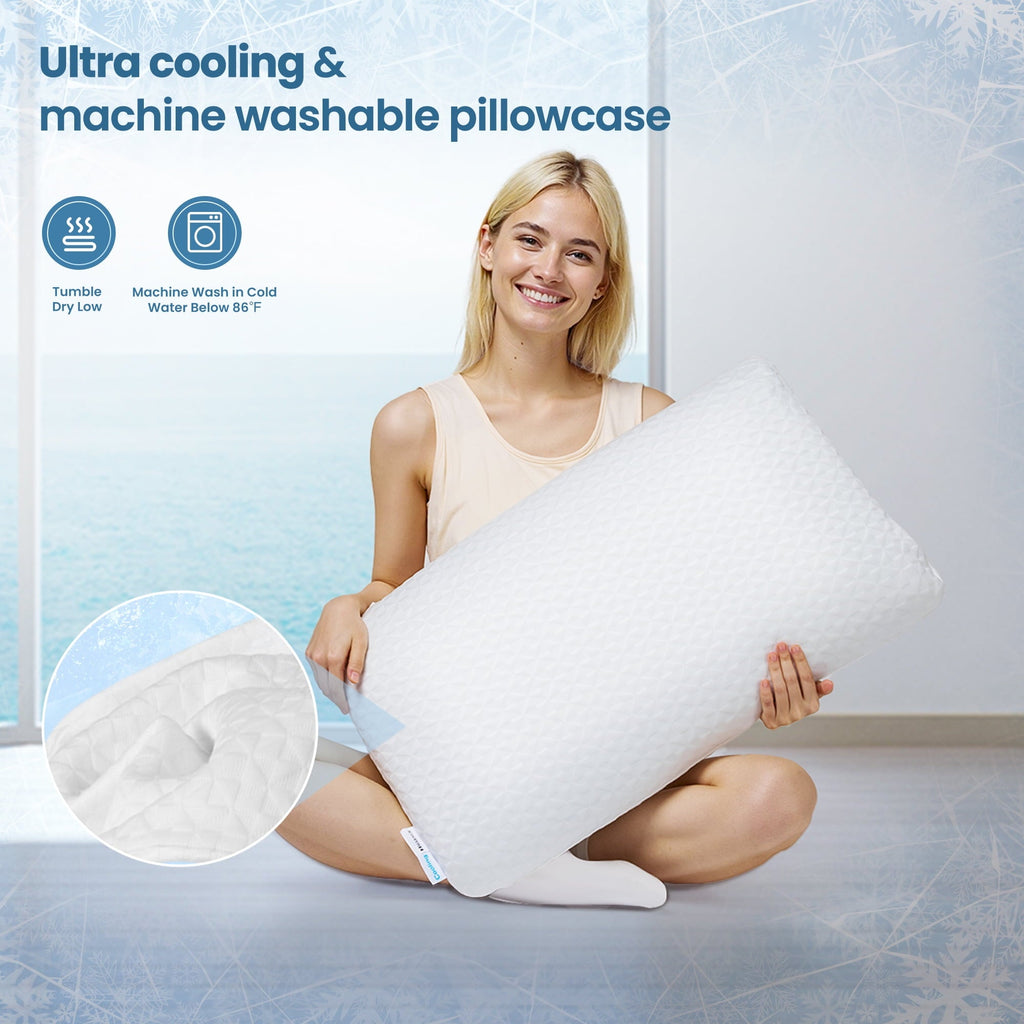 Orthopedic Support Gel Memory Foam Pillow for Bed, Adjustable Height Bed Pillow with 0.8" Removable Insert, Ergonomic Neck Support for S... - Ergonomic Memory Foam Pillow for Neck Pain Support Detail