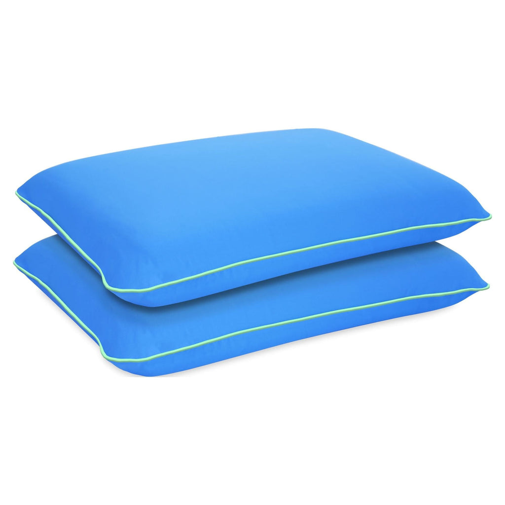 Decorative Plump Memory Foam Fun Pillow with Cool-to-the-Touch Cover, Standard/Queen, Cosmic Blue, 2 Pack - Hotel Quality Plush Sleeping Pillows Detail
