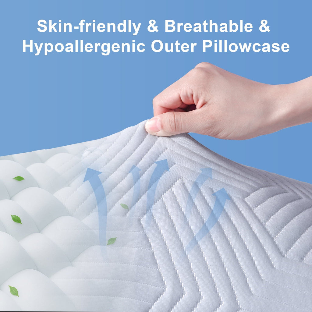 Orthopedic Support Soft Bed Pillow, Shredded Memory Foam Pillow, Comfortable Sleeping Pillow, Standard Size, Affordable Everyday Use - Ergonomic Memory Foam Pillow for Neck Pain Support Detail