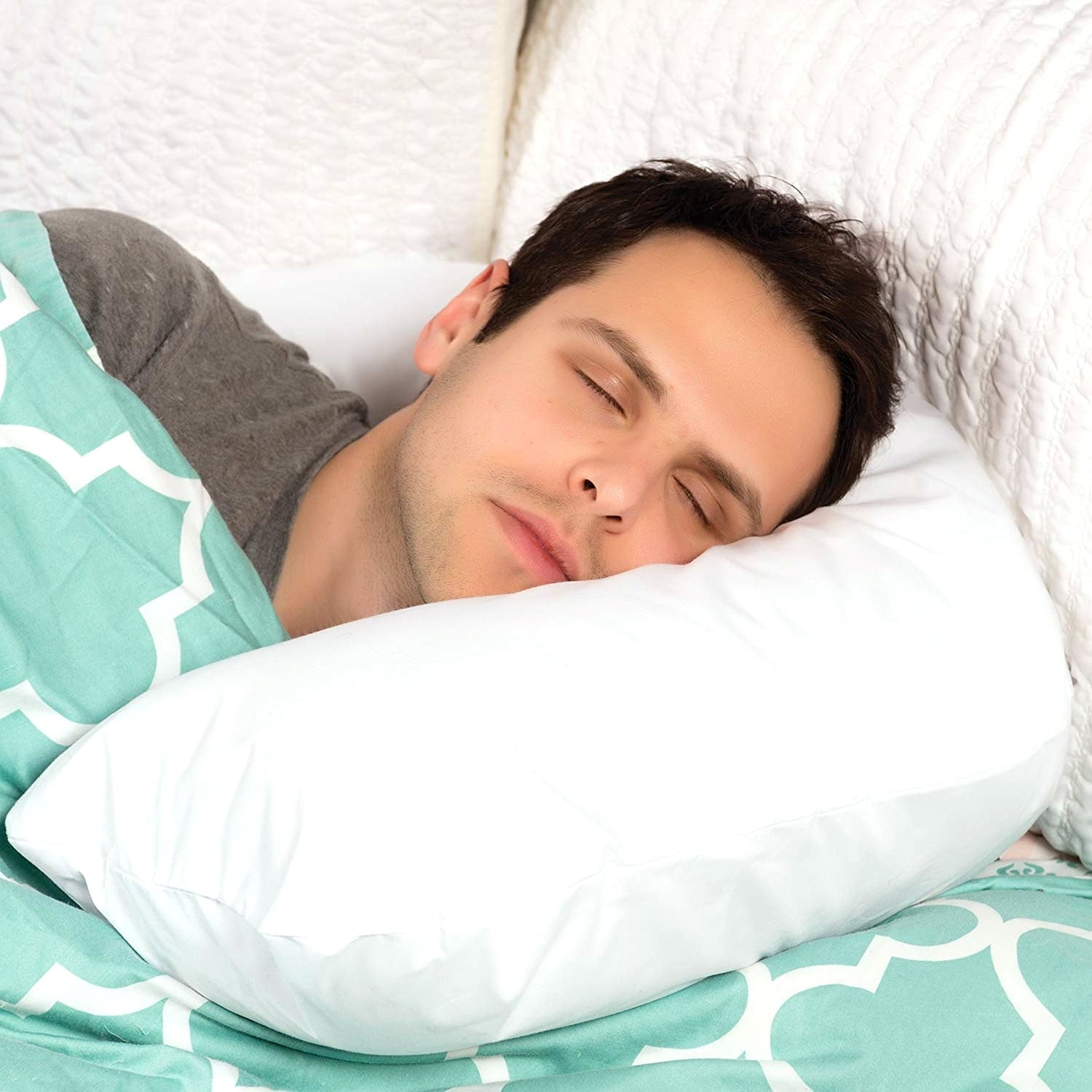 Orthopedic Support Hugg-A-Pillow 17" x 22" Bed Pillow White 554-7915-1900 - Hotel Quality Plush Sleeping Pillows Detail
