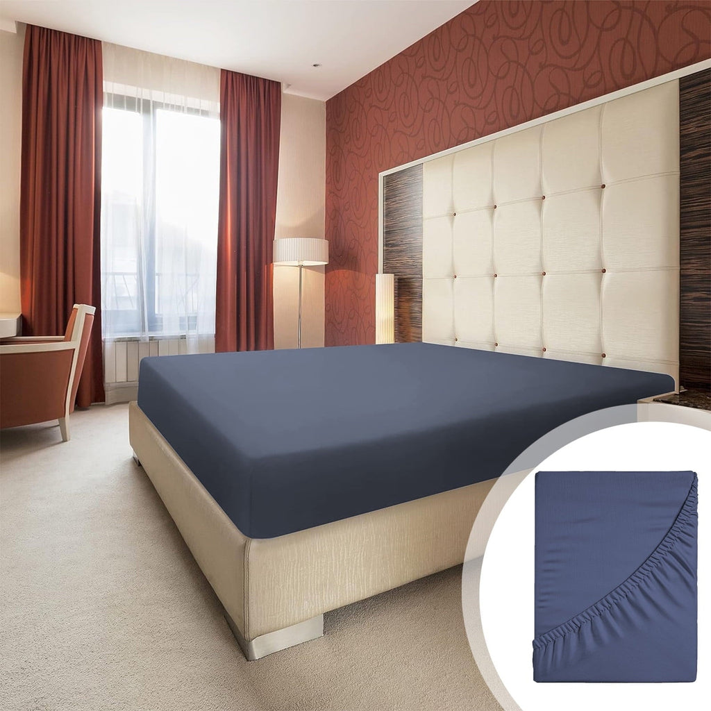 Premium Egyptian Cotton Bed Sheet, Queen Size - Deep Pocket Soft Wrinkle and Fade Resistant - Cooling Hotel Quality Bedding Sheets and Pillowcases Detail