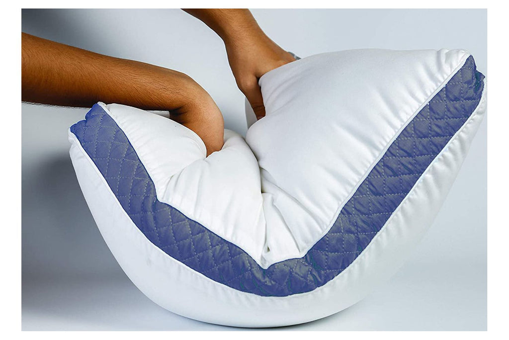 Ergonomic Memory Foam Gusseted Quilted Bed Pillows - Set of 2 Premium Bed Pillows for Side Sleepers and Back Sleepers - 2 Pack (King Size, Na - Ergonomic Memory Foam Pillow for Neck Pain Support Detail