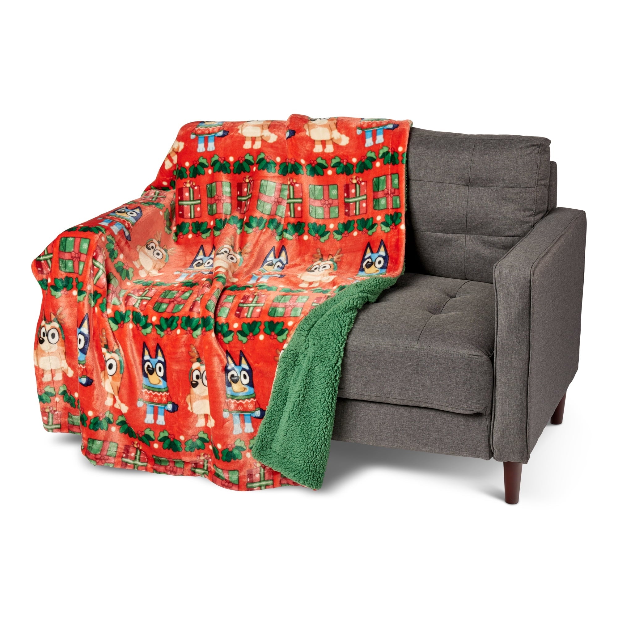 Lightweight Warm Holidays are Nice Silk Touch Throw Blanket with Sherpa Reverse 50 x 60 inches - Cozy Fleece Throw Blanket for Couch & Bed Detail