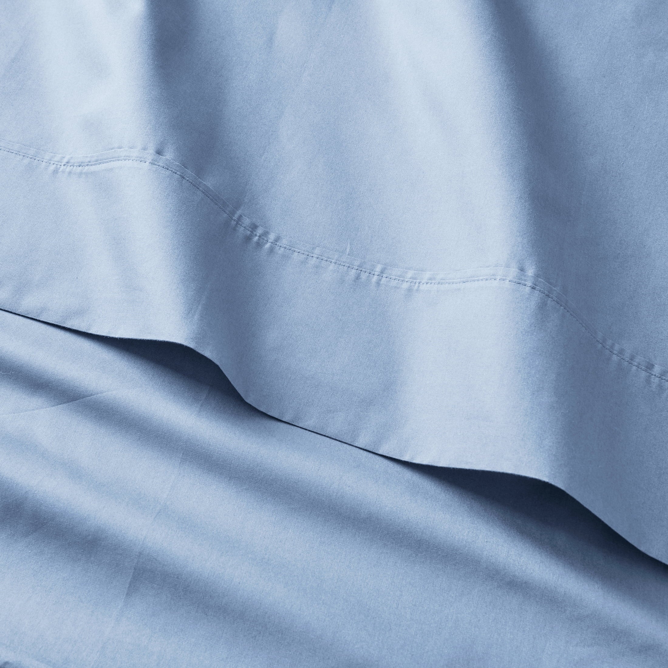 Cooling Sateen Cool & Crisp 3-Piece 300 Thread Count Blue Water Cotton Percale Sheet Set, Twin - Cooling Hotel Quality Bedding Sheets and Pillowcases Detail