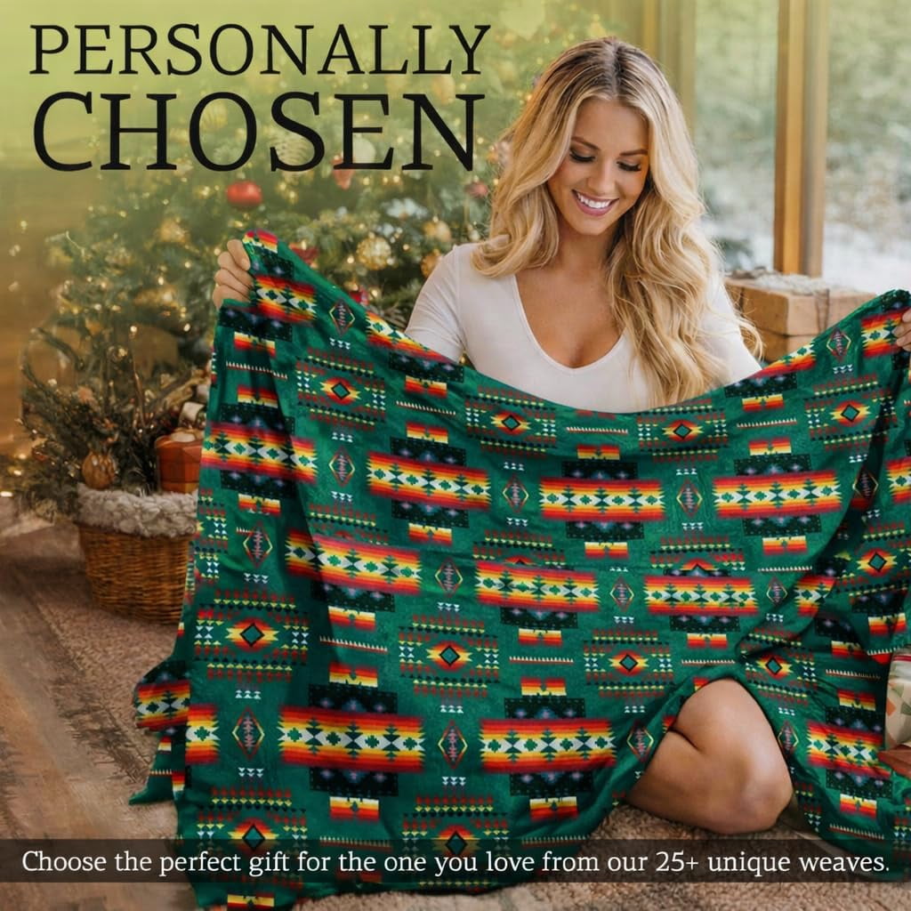 Super Soft Flannel Sacred Thread Fleece Blanket South Western, Reversible Mexican, Vibrant Aztec Blankets and Throws for Aztec Decor for... - Lightweight Plush Warm Blanket for All Seasons Detail