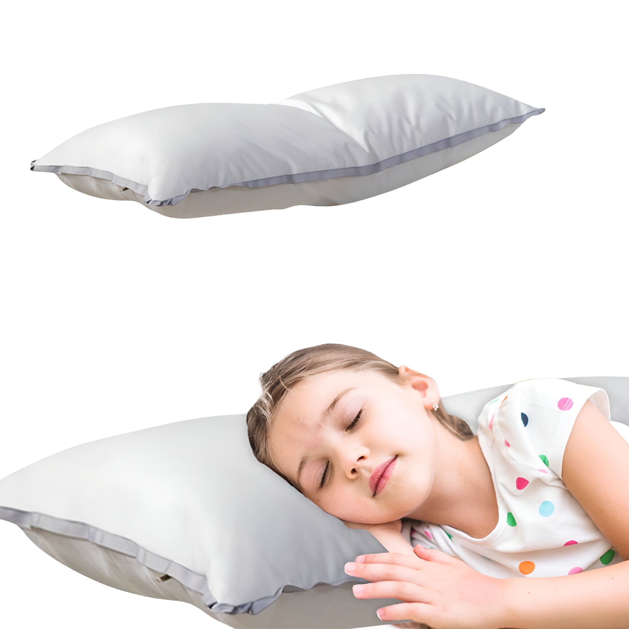 Decorative Plump Flat Soft Thin Pillows Queen Size Bed Pillow Hotel Pillows with Down Alternative Fill for Side Back Stomach Sleepers,... - Orthopedic Shredded Foam Bed Pillow Set Detail