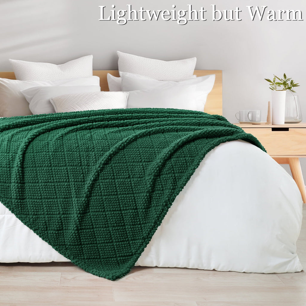 Super Soft Flannel Fuzzy Fleece Throw Blanket for Couch, Bed, Soft Fluffy Jacquard Waffle Blankets for All Season, Lightweight and Warm,... - Cozy Fleece Throw Blanket for Couch & Bed Detail