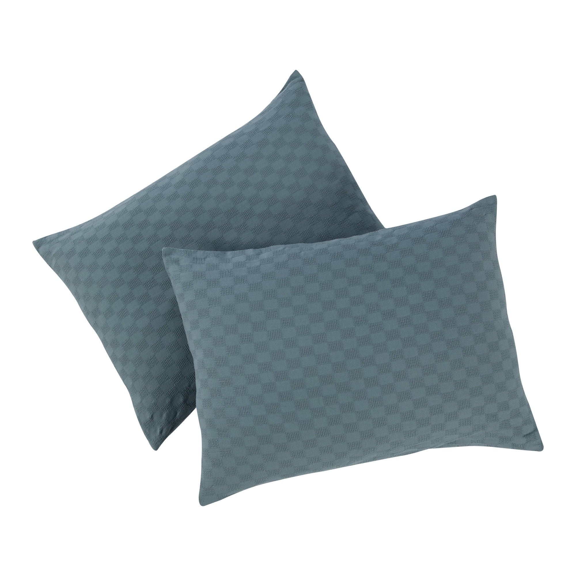 Heavyweight Warmth Full/Queen Comforter Set, All-Season, 3-Piece, Nimbus Blue Block Weave - Hypoallergenic Ultra-Fluffy Quilt for Winter Detail