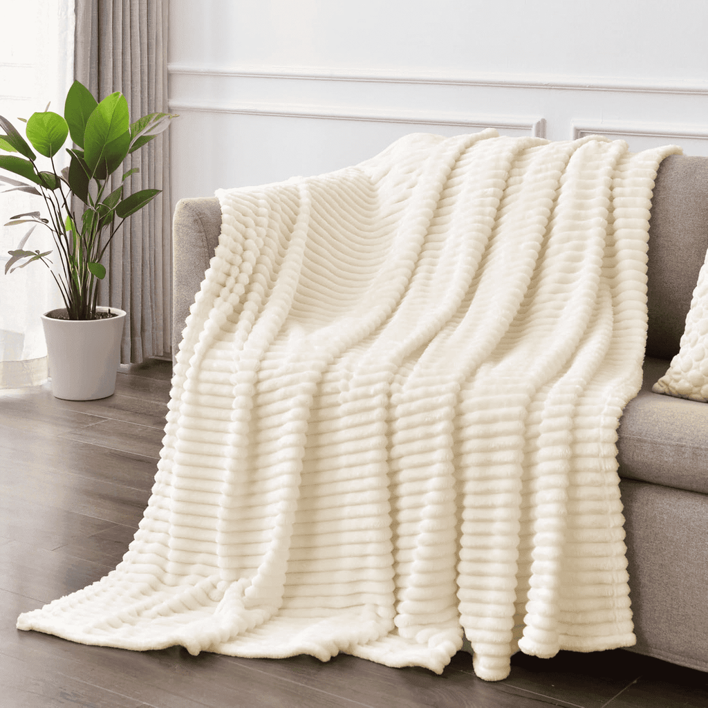 Lightweight Warm Throw Size Blanket, Extra Soft Lightweight Bed Blanket with Strip , Plush Fuzzy Cozy Throws for Couch, Bed, Sofa Cozy... - Lightweight Plush Warm Blanket for All Seasons - Default Title