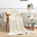 Super Soft Flannel Throw Blanket for Couch, Ultra Soft Cream White Throws for Travel Camping Sofa Bed, Lightweight Cozy Bed Blanket for ... - Super Soft Reversible Sherpa Flannel Blanket - Default Title